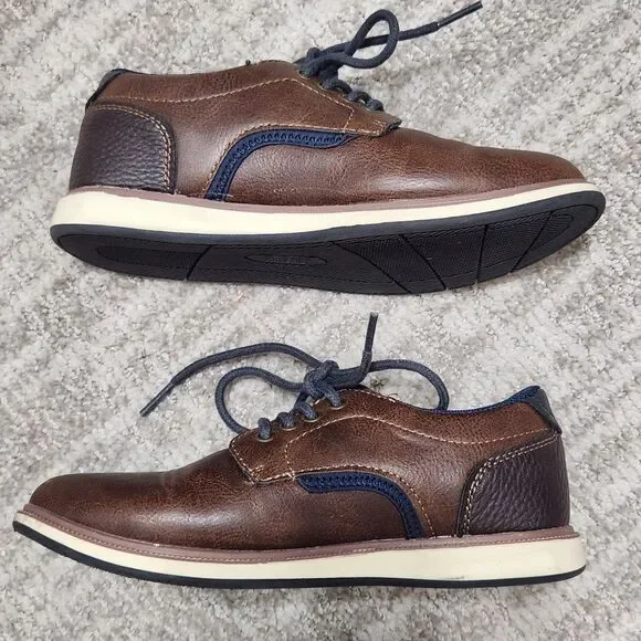 Mix No. 6 boy's youth Cole oxford dress shoes brown blue size 1 - Picture 6 of 10